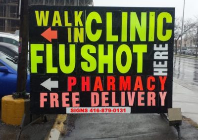 A Niew Mobile signs Toronto GTA 416-879-0131 - Walk in Clinic FluSHOT