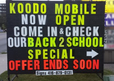 A View Mobile signs Toronto GTA 416-879-0131 - Cell phone1 Koodo