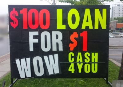 Mobile signs Toronto 416-879-0131 - Cash Cheques 1