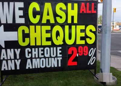 Mobile signs Toronto 416-879-0131 - Cash Cheques